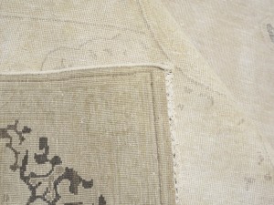 Antique Muted Beige Floral 10X13 Distressed Vintage Oriental Rug