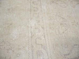 Antique Muted Beige Floral 10X13 Distressed Vintage Oriental Rug