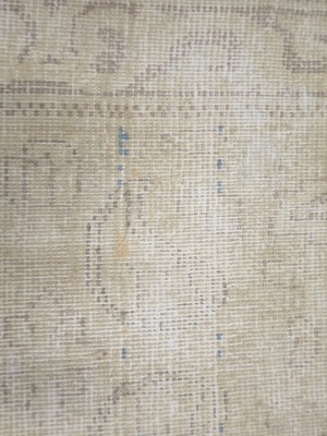 Antique Muted Beige Floral 10X13 Distressed Vintage Oriental Rug