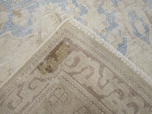 Antique Muted Beige Floral 10X13 Distressed Vintage Oriental Rug