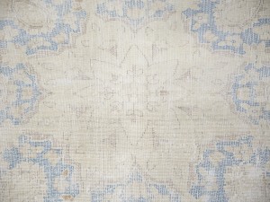 Antique Muted Beige Floral 10X13 Distressed Vintage Oriental Rug