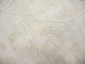 Antique Muted Beige Floral 10X13 Distressed Vintage Oriental Rug