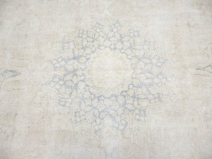 Antique Muted Beige Floral 10X13 Distressed Vintage Oriental Rug