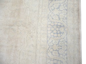 Antique Muted Beige Floral 10X13 Distressed Vintage Oriental Rug