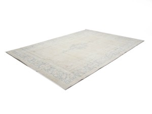 Antique Muted Beige Floral 10X13 Distressed Vintage Oriental Rug