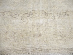 Antique Muted Beige Floral 7'9X11'6 Distressed Vintage Oriental Rug