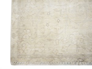 Antique Muted Beige Floral 7'9X11'6 Distressed Vintage Oriental Rug