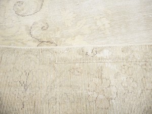 Antique Muted Beige Floral 7'9X11'6 Distressed Vintage Oriental Rug