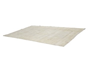 Antique Muted Beige Floral 7'9X11'6 Distressed Vintage Oriental Rug
