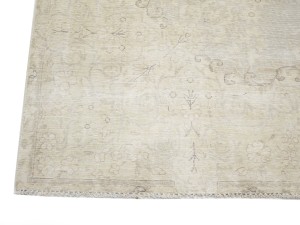 Antique Muted Beige Floral 7'9X11'6 Distressed Vintage Oriental Rug
