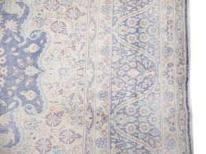 Antique Muted Navy Floral 10X13 Distressed Vintage Oriental Rug