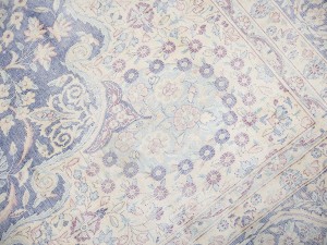 Antique Muted Navy Floral 10X13 Distressed Vintage Oriental Rug