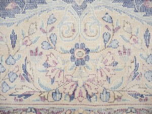 Antique Muted Navy Floral 10X13 Distressed Vintage Oriental Rug
