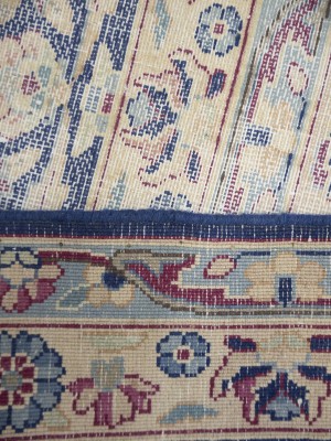 Antique Muted Navy Floral 10X13 Distressed Vintage Oriental Rug