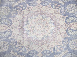 Antique Muted Navy Floral 10X13 Distressed Vintage Oriental Rug