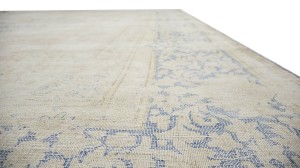 Antique Muted Floral 10X14 Distressed Vintage Oriental Rug