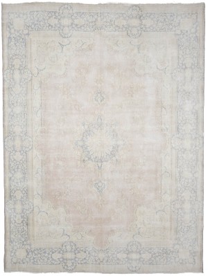 Antique Muted Floral 10X13 Distressed Vintage Oriental Rug