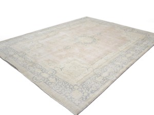 Antique Muted Floral 10X13 Distressed Vintage Oriental Rug