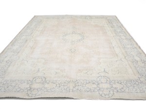 Antique Muted Floral 10X13 Distressed Vintage Oriental Rug
