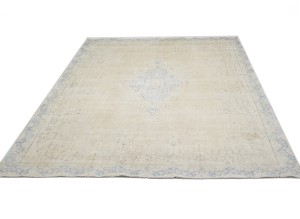 Antique Muted Floral 8'5X11'7 Distressed Vintage Oriental Rug