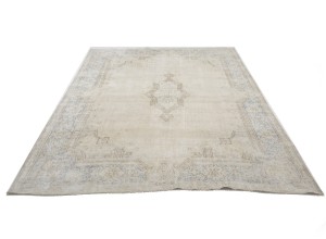 Antique Muted Floral 10X13 Distressed Vintage Oriental Rug