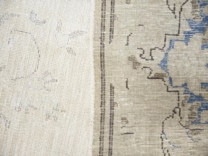 Antique Muted Beige Floral 10X13 Distressed Vintage Oriental Rug