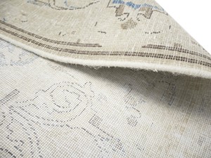 Antique Muted Beige Floral 10X13 Distressed Vintage Oriental Rug