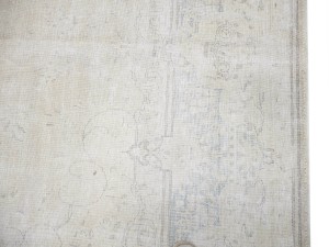 Antique Muted Beige Floral 10X13 Distressed Vintage Oriental Rug