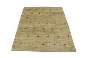 Cream Tribal 6'5X8'4 Gabbeh Persian Rug