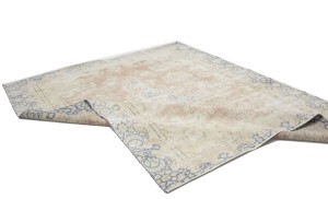 Antique Muted Floral 9X11 Distressed Vintage Oriental Rug