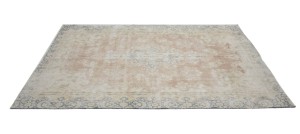 Antique Muted Floral 9X11 Distressed Vintage Oriental Rug
