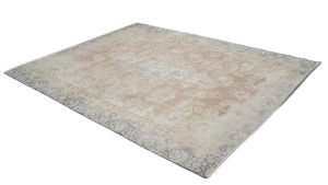 Antique Muted Floral 9X11 Distressed Vintage Oriental Rug
