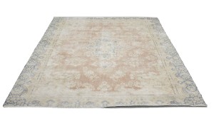 Antique Muted Floral 9X11 Distressed Vintage Oriental Rug