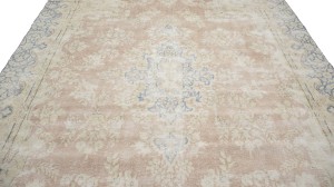 Antique Muted Floral 9X11 Distressed Vintage Oriental Rug