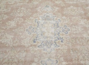 Antique Muted Floral 9X11 Distressed Vintage Oriental Rug