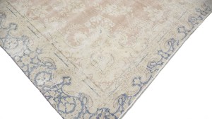 Antique Muted Floral 9X11 Distressed Vintage Oriental Rug