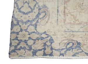 Antique Muted Floral 9X11 Distressed Vintage Oriental Rug