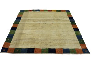 Cream Tribal 7X7 Gabbeh Persian Square Rug