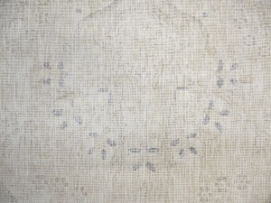 Antique Muted Beige Floral 9'8X12'4 Distressed Vintage Oriental Rug