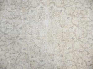 Antique Muted Beige Floral 9'8X12'4 Distressed Vintage Oriental Rug