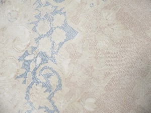 Antique Muted Peach Floral 10X13 Distressed Vintage Oriental Rug