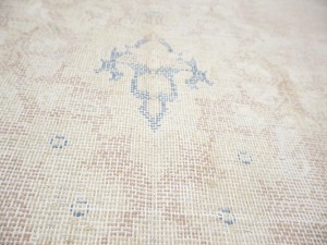 Antique Muted Peach Floral 10X13 Distressed Vintage Oriental Rug