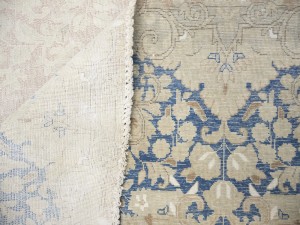 Antique Muted Peach Floral 10X13 Distressed Vintage Oriental Rug