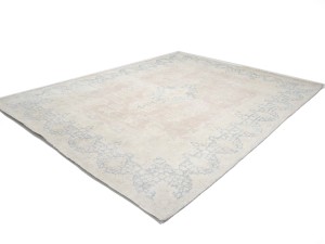 Antique Muted Peach Floral 10X13 Distressed Vintage Oriental Rug