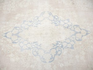 Antique Muted Peach Floral 10X13 Distressed Vintage Oriental Rug