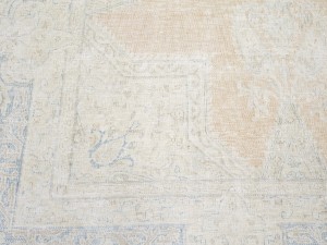 Antique Muted Orange Floral 10X14 Distressed Vintage Oriental Rug