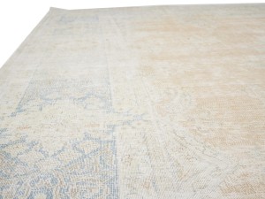 Antique Muted Orange Floral 10X14 Distressed Vintage Oriental Rug