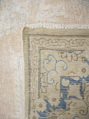 Antique Muted Orange Floral 10X14 Distressed Vintage Oriental Rug