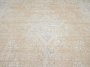 Antique Muted Orange Floral 10X14 Distressed Vintage Oriental Rug