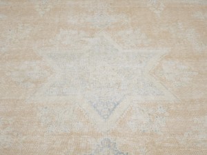 Antique Muted Orange Floral 10X14 Distressed Vintage Oriental Rug
